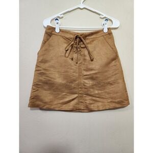 Lauren Conrad Faux Suede Mini Skirt‎ Womens Size 2 Brown